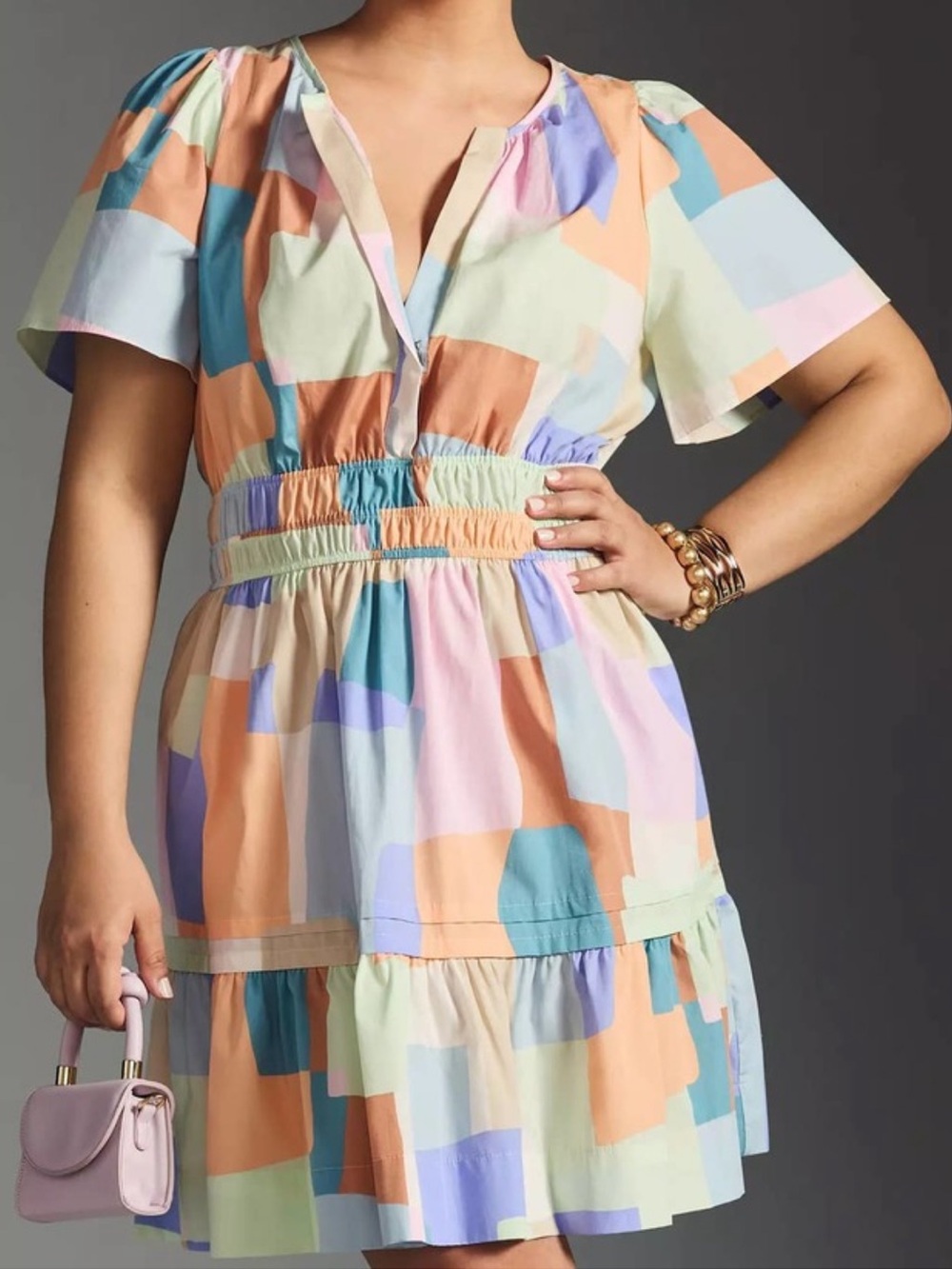 Anthropologie Pastel Somerset Mini Dress 2x